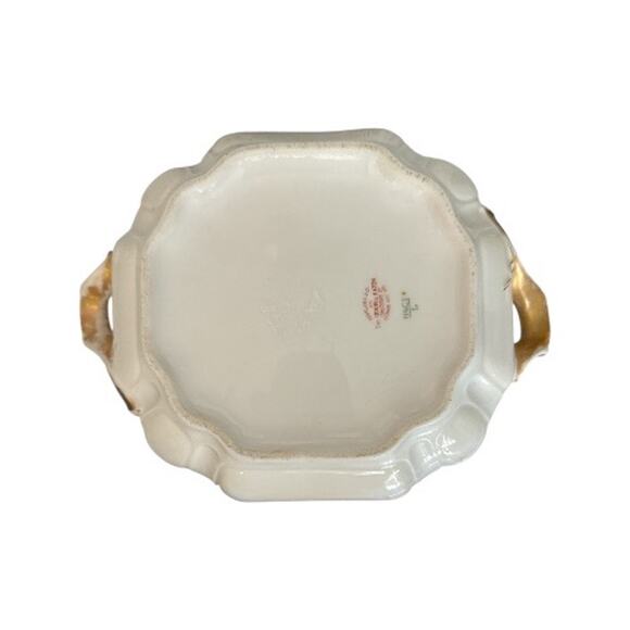 Vintage Haviland & Co Limoges Fluted Handled Serving Bowl - Picture 7 of 10